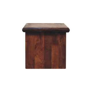 Soren Coffee Table Solid Mango Wood Slab Panel Legs Dark Chestnut