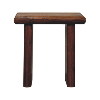 Bryn Side Table Solid Mango Wood Chunky Slab Legs Chestnut