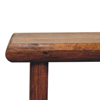 Bryn Side Table Solid Mango Wood Chunky Slab Legs Chestnut