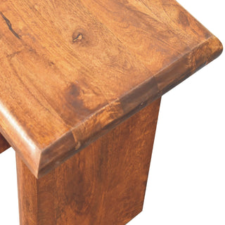 Bryn Side Table Solid Mango Wood Chunky Slab Legs Chestnut