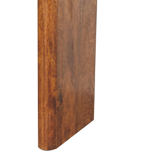 Bryn Side Table Solid Mango Wood Chunky Slab Legs Chestnut