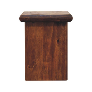Bryn Side Table Solid Mango Wood Chunky Slab Legs Chestnut
