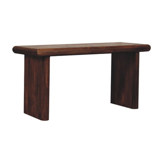 Koda Shoe Bench Solid Mango Wood Flat Slab Legs Chestnut Finish Japandi