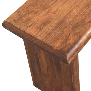 Koda Shoe Bench Solid Mango Wood Flat Slab Legs Chestnut Finish Japandi