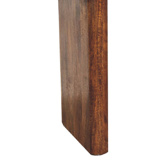 Koda Shoe Bench Solid Mango Wood Flat Slab Legs Chestnut Finish Japandi