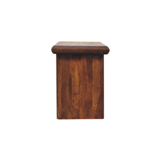 Koda Shoe Bench Solid Mango Wood Flat Slab Legs Chestnut Finish Japandi