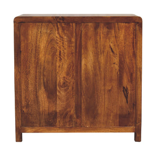 Ridley Sideboard Cabinet Chestnut Door Four-Drawer Asymmetric Stub Feet