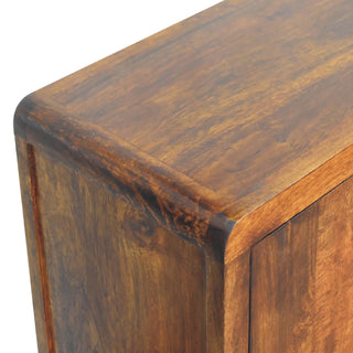 Ridley Sideboard Cabinet Chestnut Door Four-Drawer Asymmetric Stub Feet