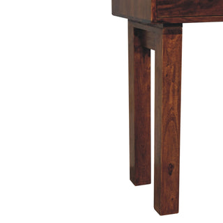 Kaia Slim Console Table with Drawers Straight Block Legs Chestnut Sheesham Wood
