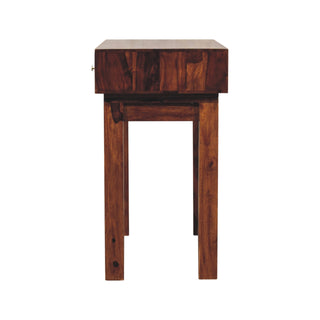 Hadley Writing Desk Sheesham Wood Open Slot With Brass Knob Drawer