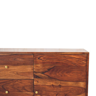 Shenley Large Sideboard with Block Panel Doors and Drawers in Sheesham Chestnut