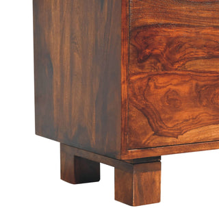 Shenley Large Sideboard with Block Panel Doors and Drawers in Sheesham Chestnut