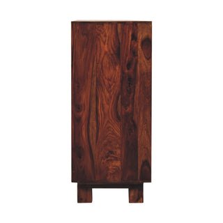 Kessler Compact Sideboard Cabinet with Drawers and Cupboard in Sheesham Chestnut Finish