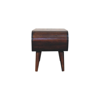 Lune Coffee Table Solid Mango Wood Open Oval Tunnel Frame Light Walnut Nordic