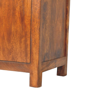 Roundel Large Sideboard with Rounded Corners and Cupboards in Chestnut Mango Wood