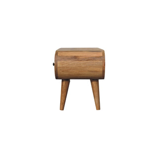 Pello Media Unit Natural Oak Pill Shape Twin Knob Drawers Open Shelf