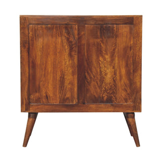Axiom Display Cabinet 3D Geometric Diamond Relief Chestnut Twin-Door