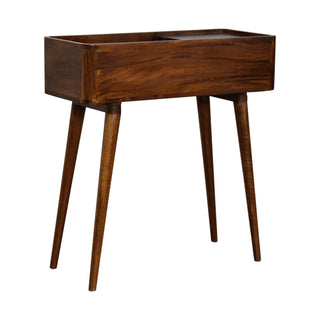 Verso Console Table with Storage Chestnut Open-Top Trough Mango Wood