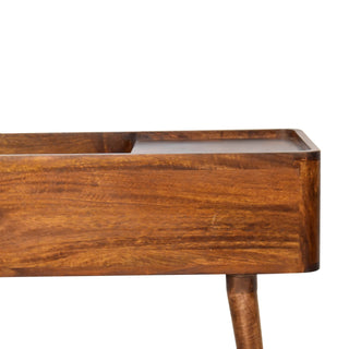 Verso Console Table with Storage Chestnut Open-Top Trough Mango Wood