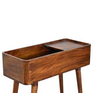 Verso Console Table with Storage Chestnut Open-Top Trough Mango Wood