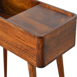 Verso Console Table with Storage Chestnut Open-Top Trough Mango Wood