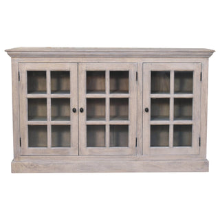Wren Display Cabinet Triple Glazed Stone-Wash Acid-Washed Mango
