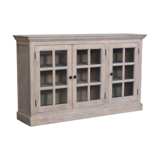Wren Display Cabinet Triple Glazed Stone-Wash Acid-Washed Mango