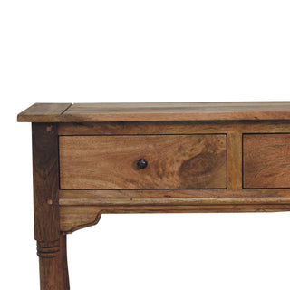 Briar Console Table with Drawers Distressed Mango Wood Turned Legs