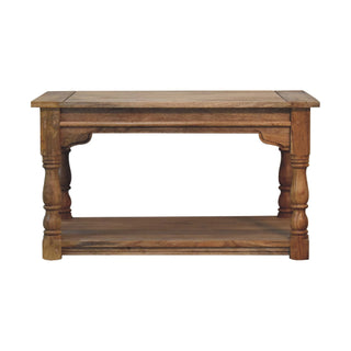 Barrow Coffee Table Solid Mango Wood Hand-Turned Legs Distressed Pegged Top