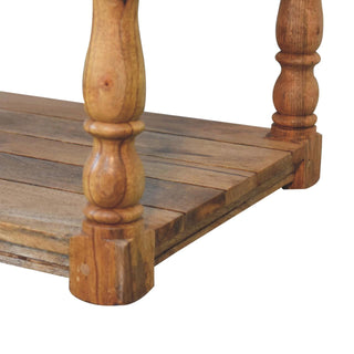 Barrow Coffee Table Solid Mango Wood Hand-Turned Legs Distressed Pegged Top