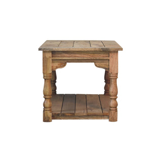 Barrow Coffee Table Solid Mango Wood Hand-Turned Legs Distressed Pegged Top