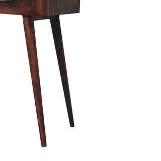 Remi Console Table with Drawers Chestnut Mango Wood Gold T-Bar Handles