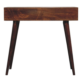 Remi Console Table with Drawers Chestnut Mango Wood Gold T-Bar Handles