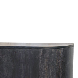 Solano Sideboard Cabinet Ash Black Solid Mango Wood Gold T-Bar Handles