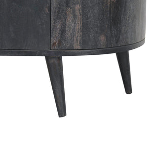 Solano Sideboard Cabinet Ash Black Solid Mango Wood Gold T-Bar Handles