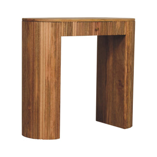 Pillar Hallway Console Table with Drawer Natural Oak Chunky Slab Legs