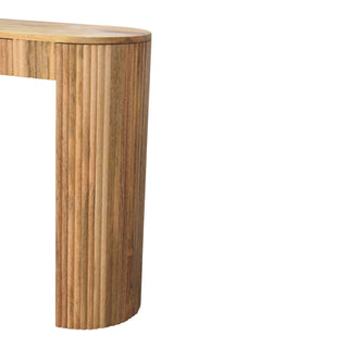 Pillar Hallway Console Table with Drawer Natural Oak Chunky Slab Legs