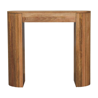 Pillar Hallway Console Table with Drawer Natural Oak Chunky Slab Legs