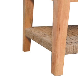 Drift Coffee Table with Drawer Woven Rope Shelf Natural Oak Finish