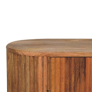 Petra Sideboard Cabinet Rounded Ribbed Natural Oak Ball Feet Twin-Door