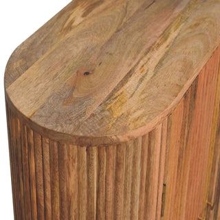 Petra Sideboard Cabinet Rounded Ribbed Natural Oak Ball Feet Twin-Door