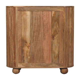 Petra Sideboard Cabinet Rounded Ribbed Natural Oak Ball Feet Twin-Door