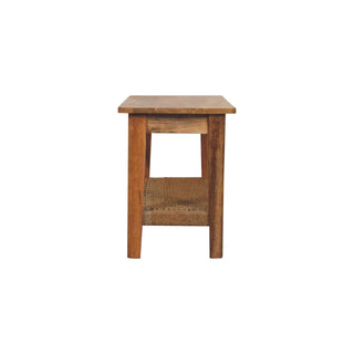 Haven Coffee Table Solid Wood Woven Rope Shelf Chunky Top Natural Oak