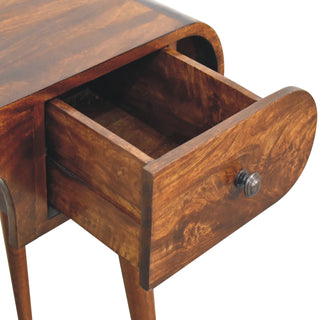 Archer Writing Desk Mango Wood Arch Knee Recess Dual Drawers Rounded Ends