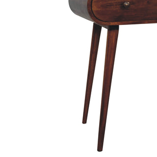 Archer Writing Desk Mango Wood Arch Knee Recess Dual Drawers Rounded Ends