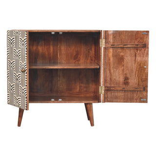 Edessa Bone Inlay Cabinet Art Deco Black White