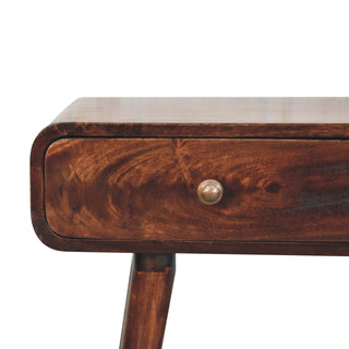 Neva Hallway Console Table with Drawers Light Walnut Curved Pill Frame