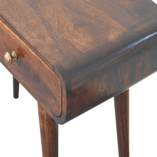 Neva Hallway Console Table with Drawers Light Walnut Curved Pill Frame