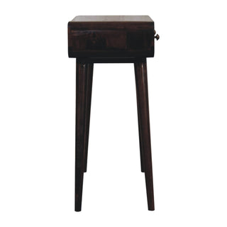 Neva Hallway Console Table with Drawers Light Walnut Curved Pill Frame