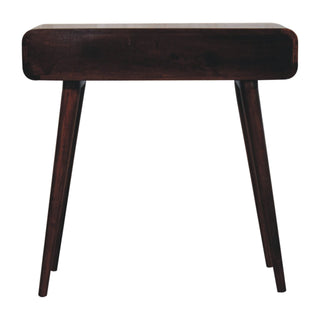 Neva Hallway Console Table with Drawers Light Walnut Curved Pill Frame